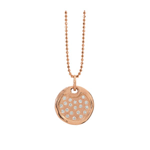 14k rose gold medium DENA pendant with scattered diamonds