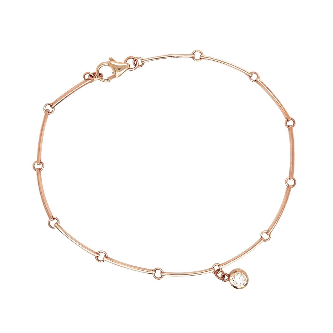 DOEY 14k Gold Flat Link Diamond Bracelet