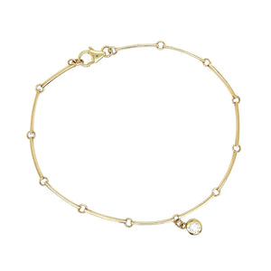 DOEY 14k Gold Flat Link Diamond Bracelet