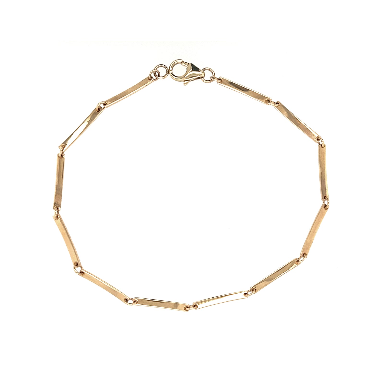 DOEY 14k Gold Flat Link Bracelet
