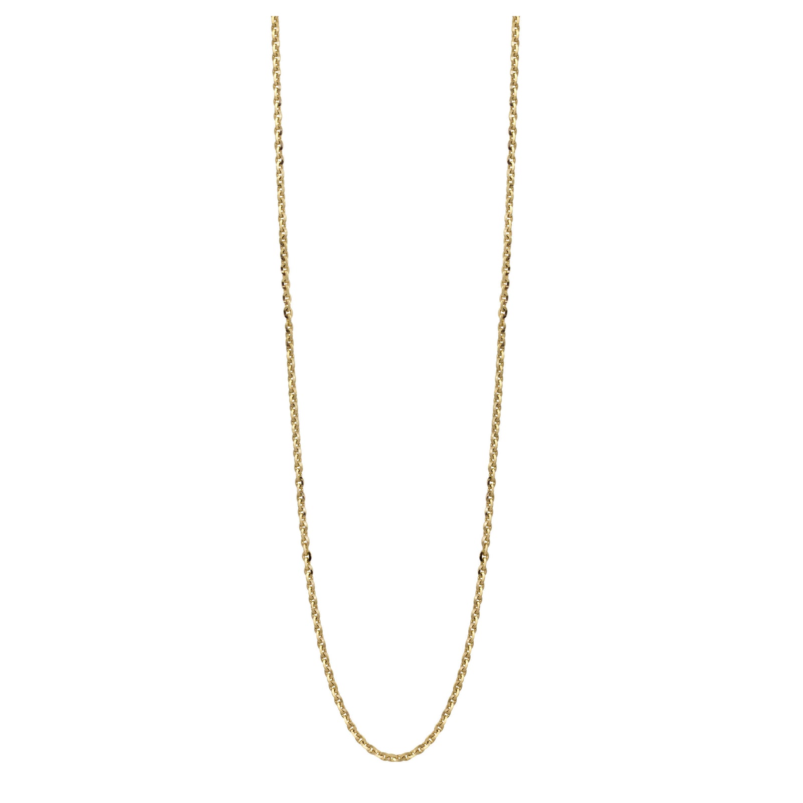 14k yellow gold 1.2mm diamond cut rolo chain