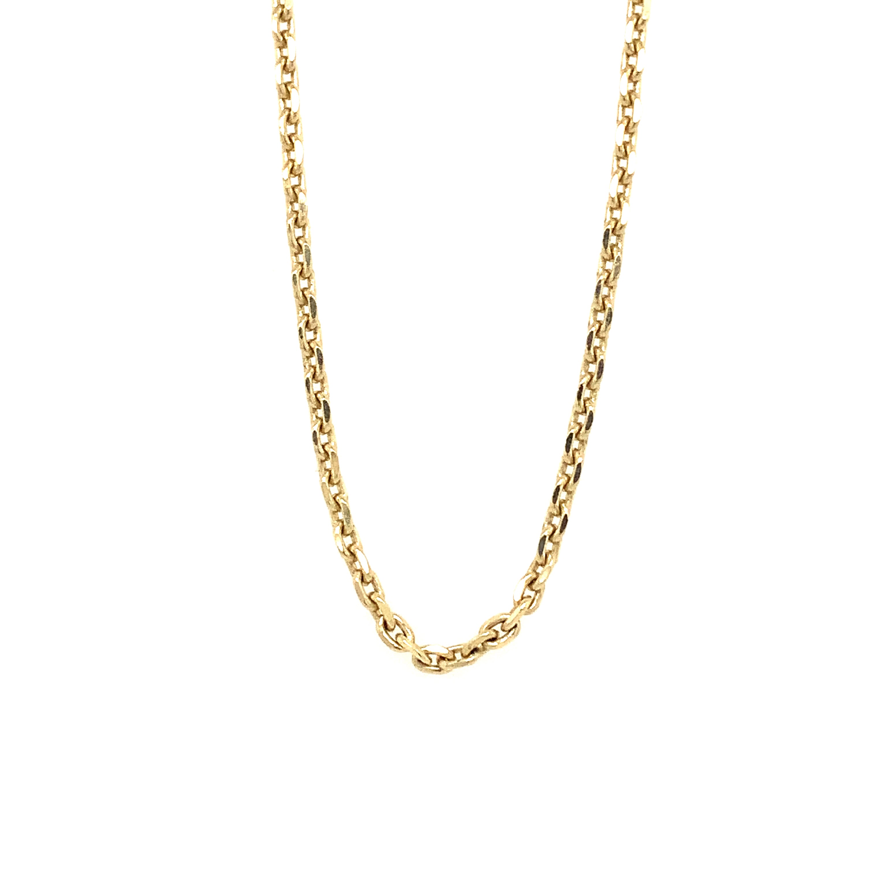 14k yellow gold 2.0mm diamond cut rolo chain