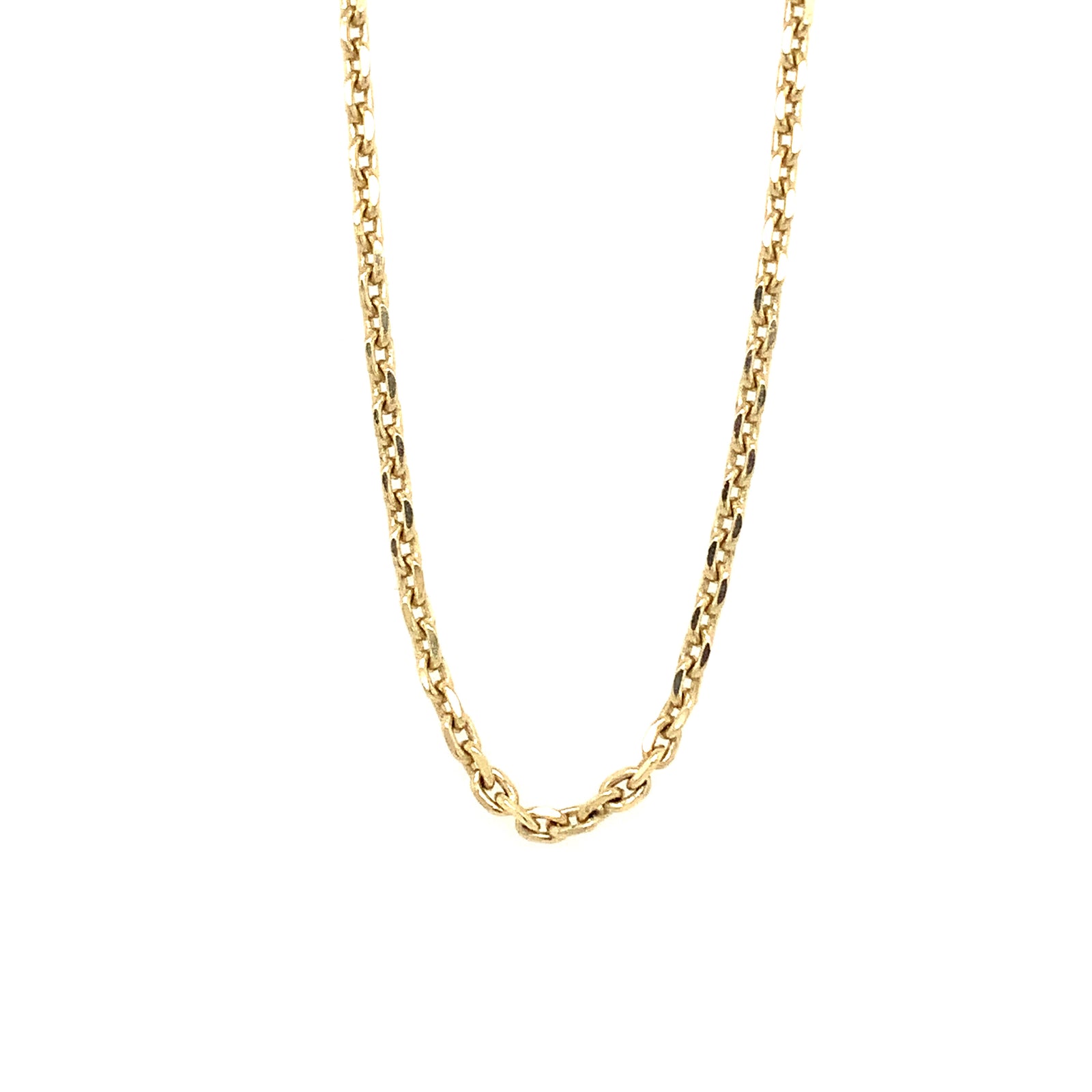 14k yellow gold 2.0mm diamond cut rolo chain