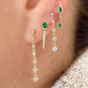 Zoe Chicco 14k 5 Linked Graduated Prong Diamond Drop Earrings