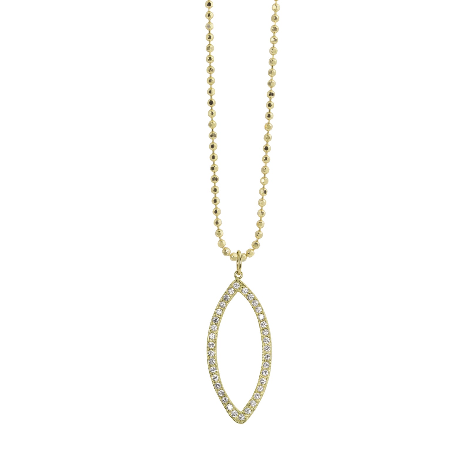 14k yellow gold medium EDIE diamond eye pendant