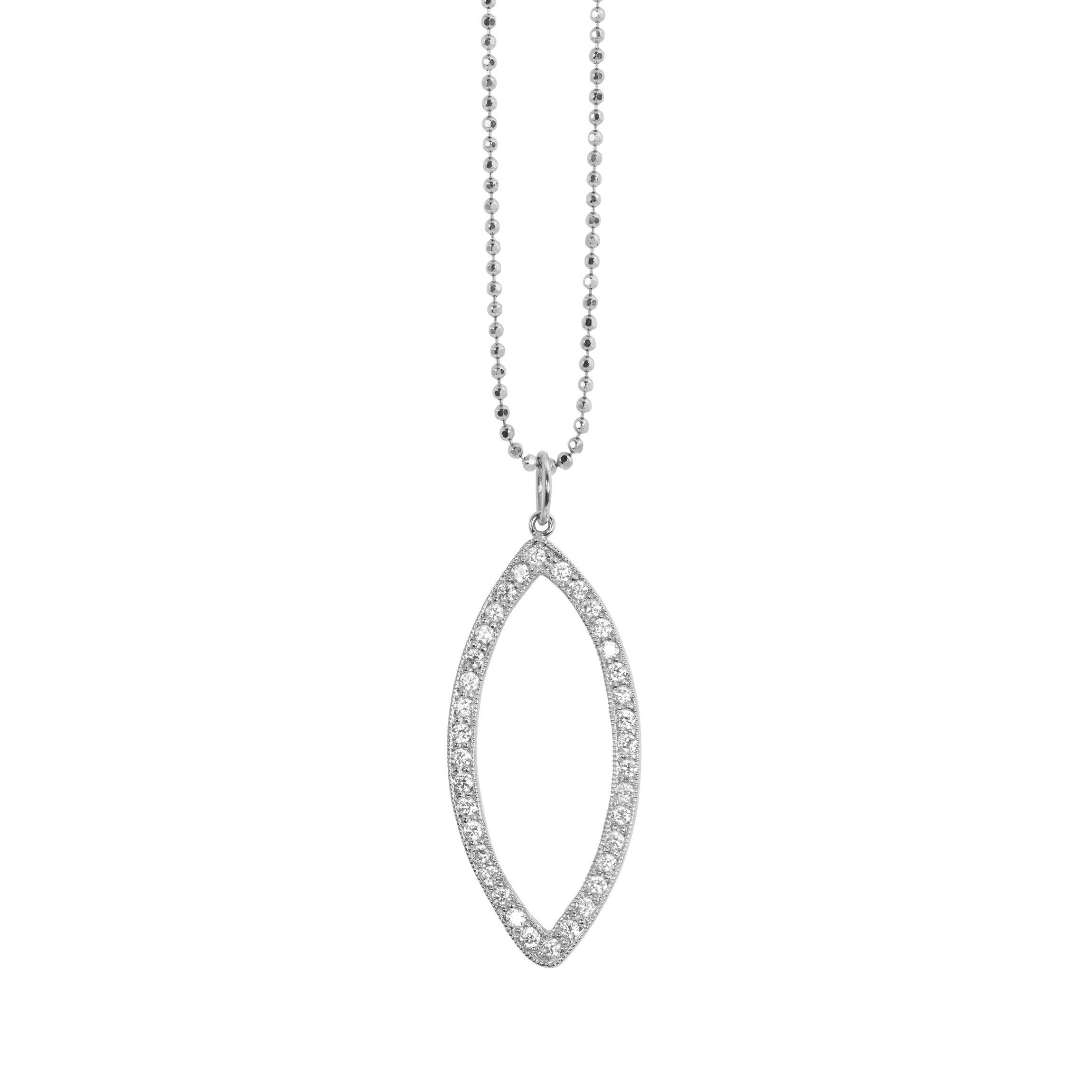 14k white gold  medium EDIE diamond eye pendant