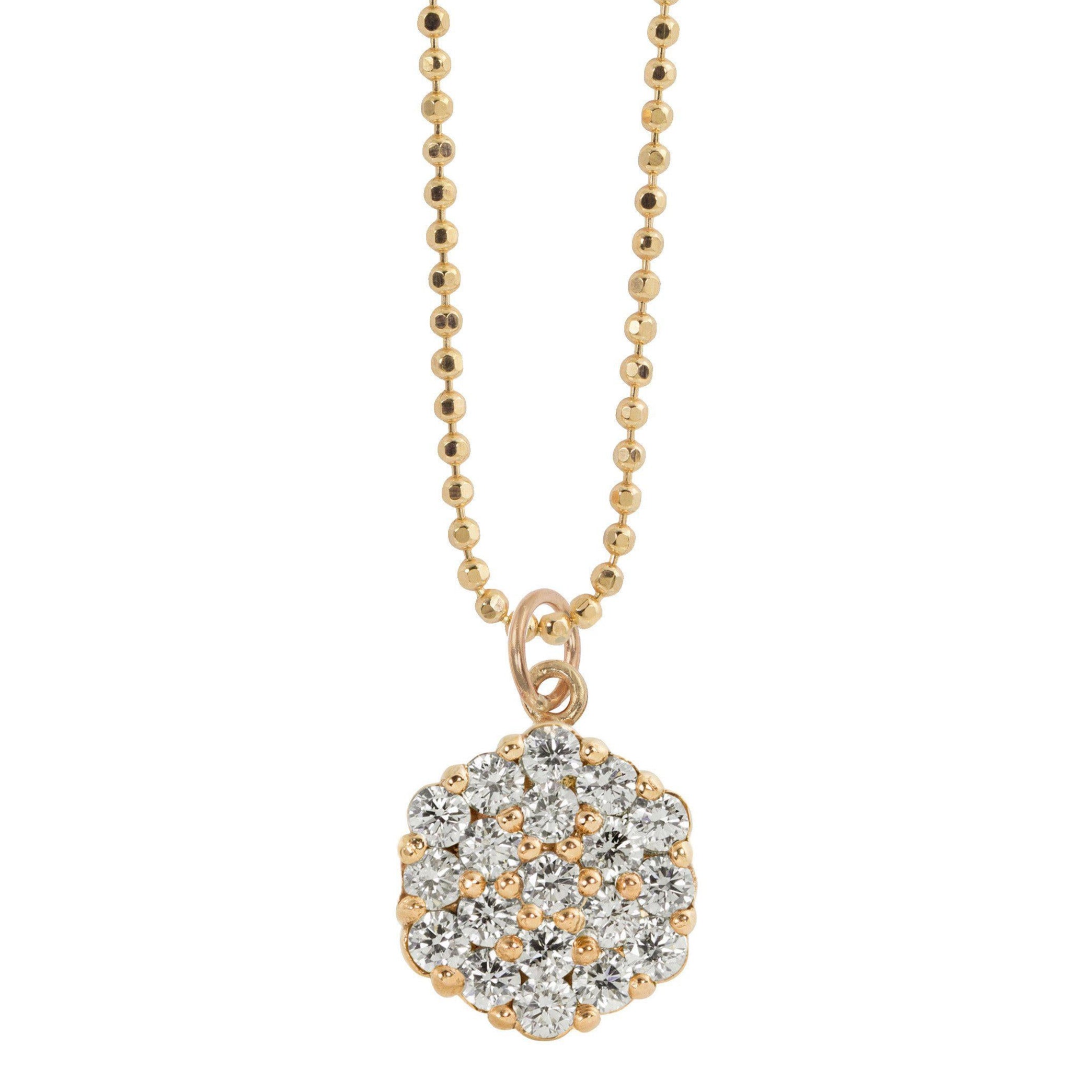 14k yellow gold GAIL diamond cluster pendant