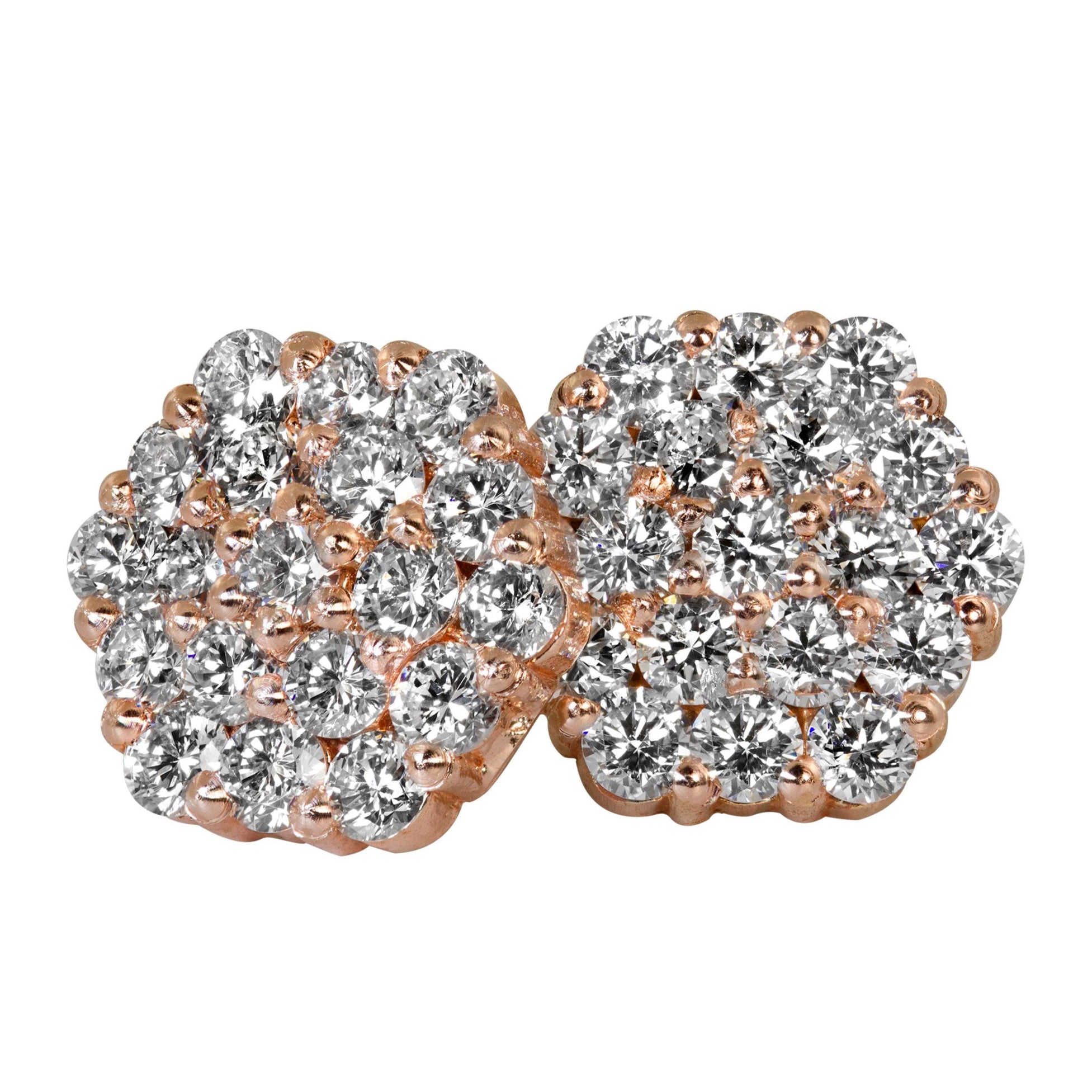 14k rose gold GAIL diamond cluster post earrings