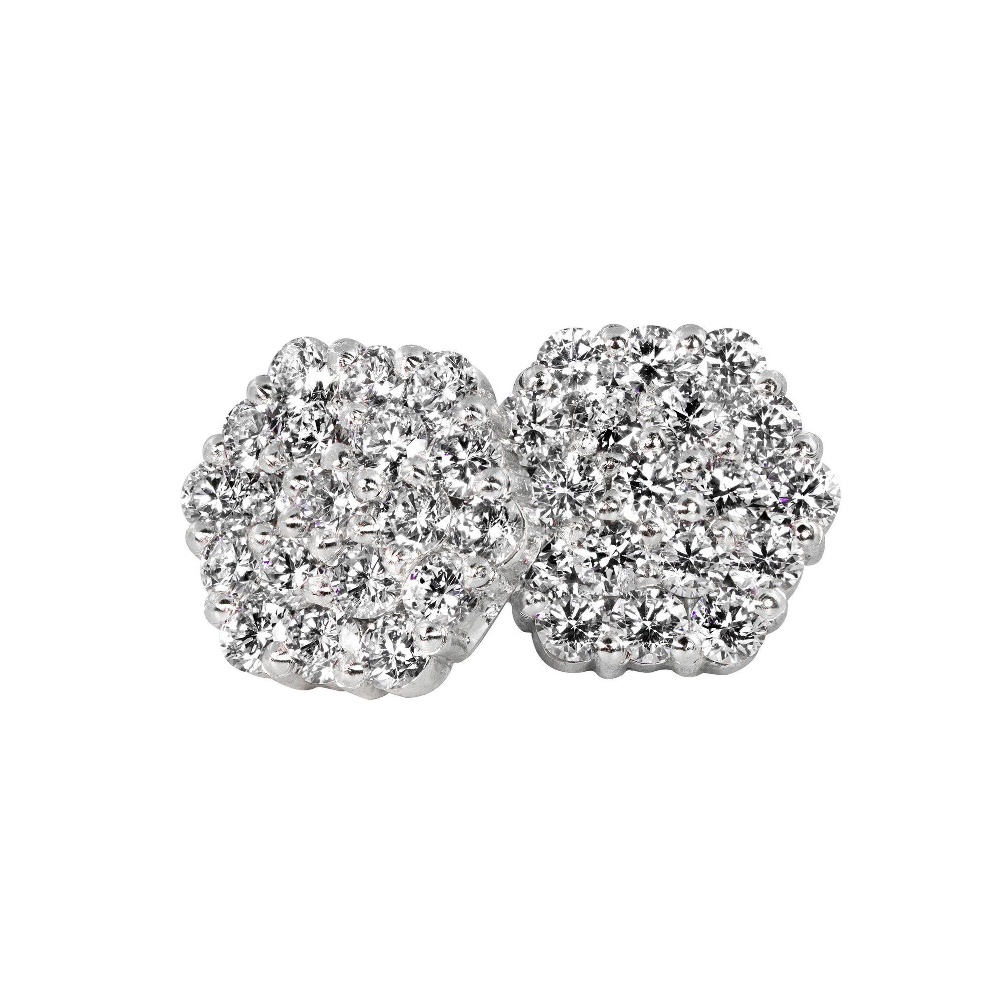 14k white gold GAIL diamond cluster post earrings