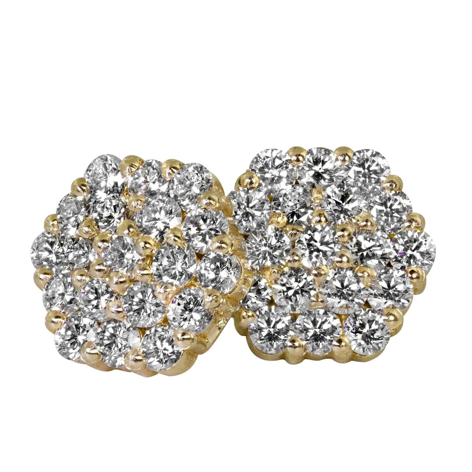 14k yellow gold GAIL diamond cluster post earrings