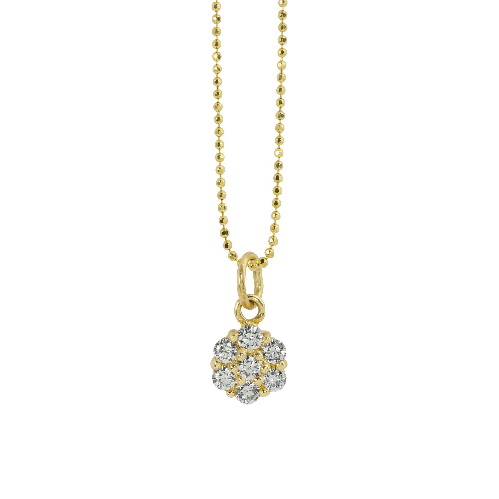 14k yellow gold GALA diamond cluster pendant