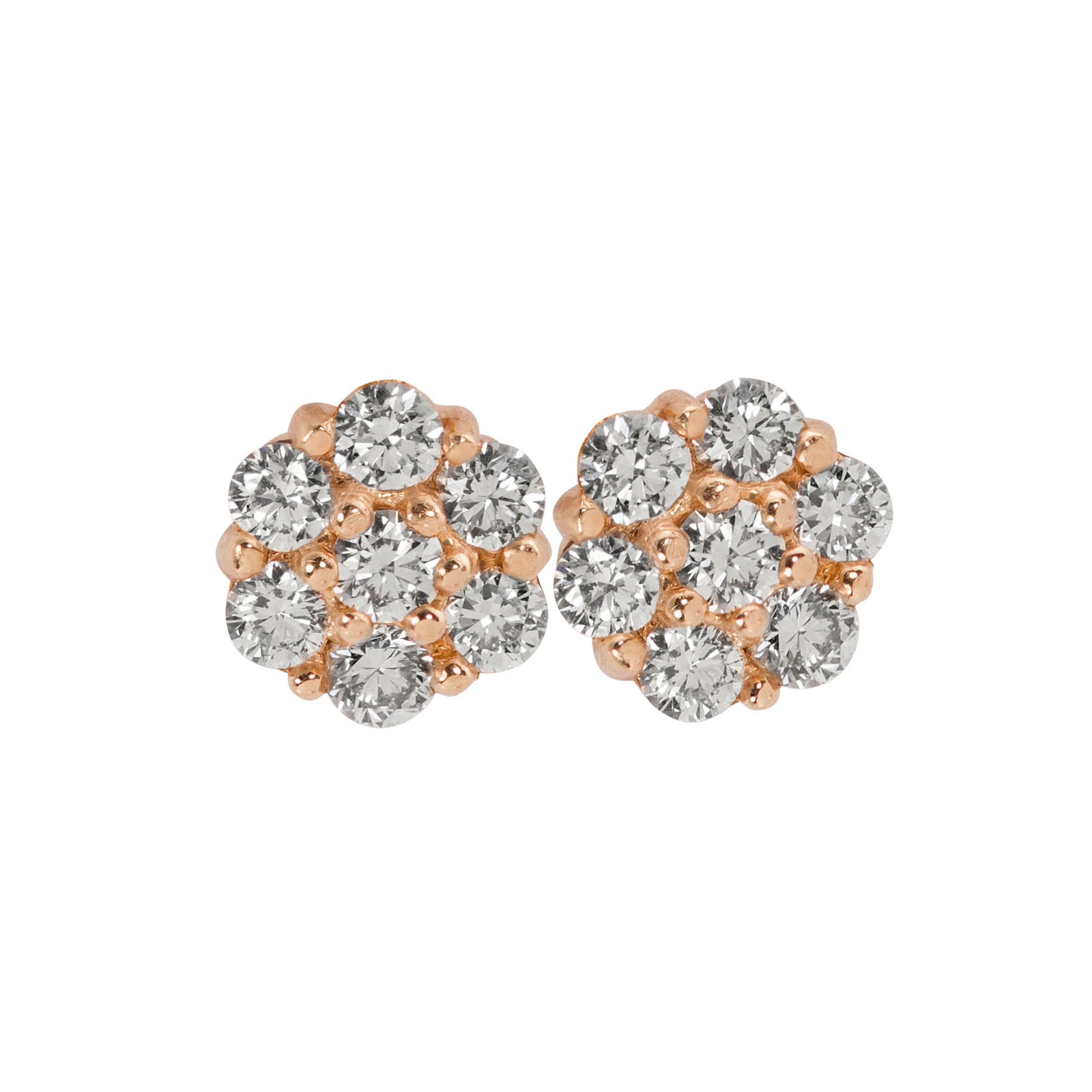 14k yellow gold GALA diamond cluster earrings