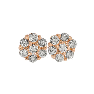 14k rose gold GALA diamond cluster earrings