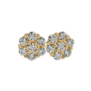 14k yellow gold GALA diamond cluster earrings