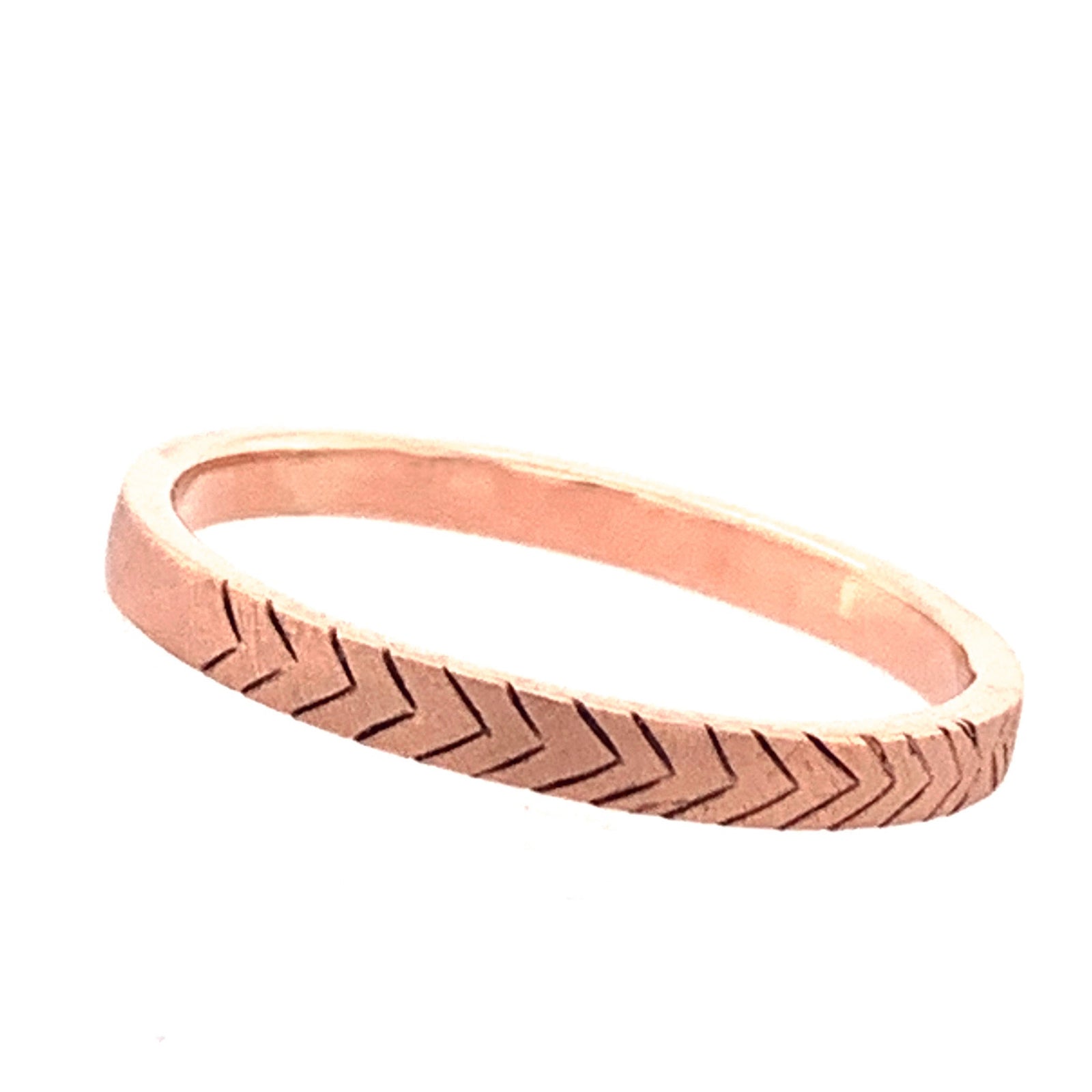 14k yellow gold GELA etched stacker ring