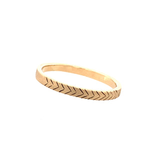 14k yellow gold GELA etched stacker ring