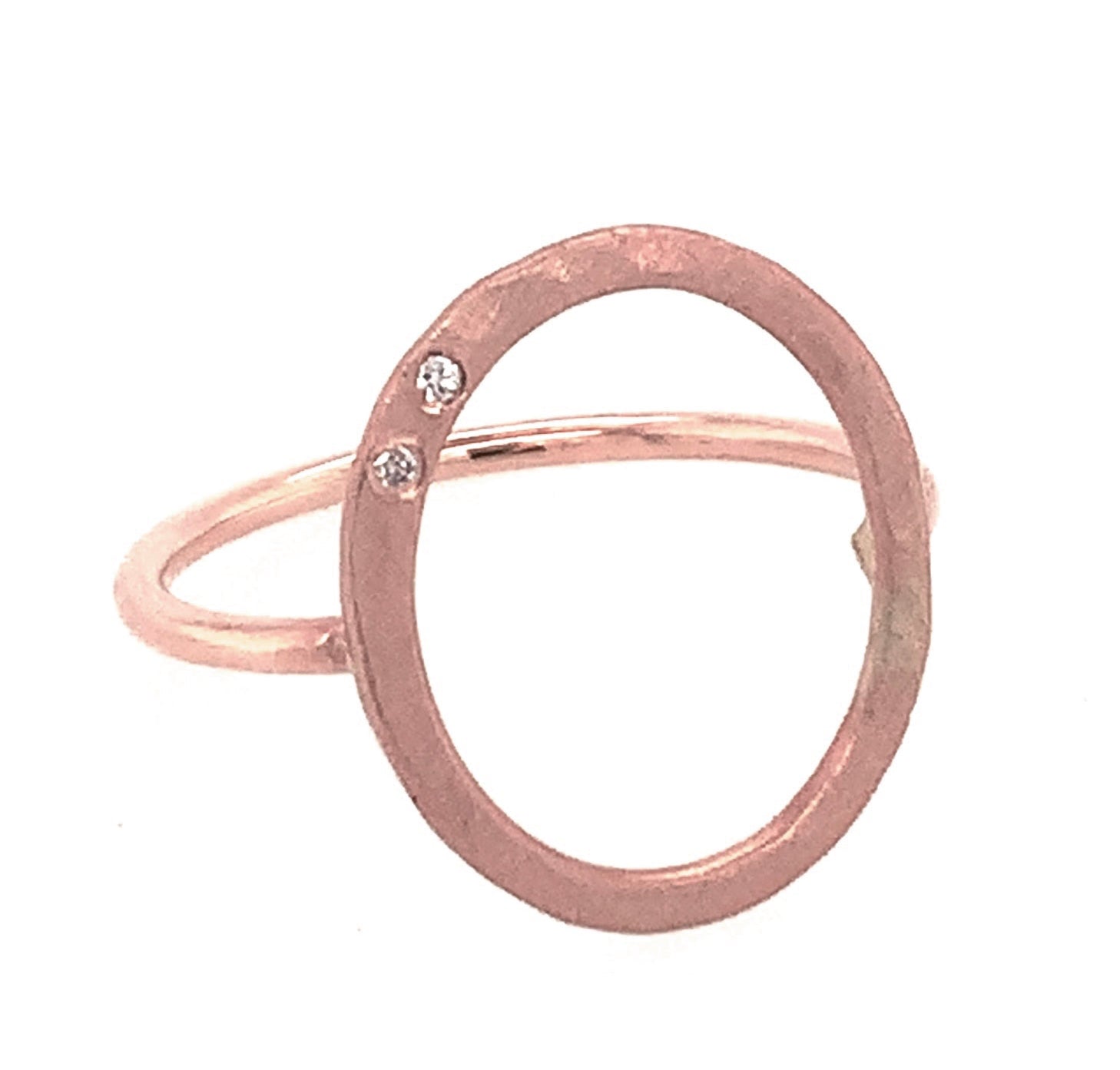 14k yellow gold GELO circle ring with diamonds