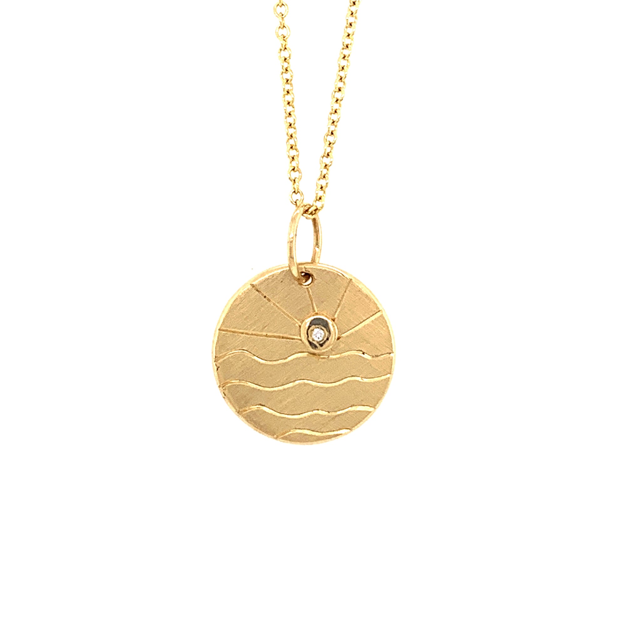 14k yellow gold GOOS charm with hand etching