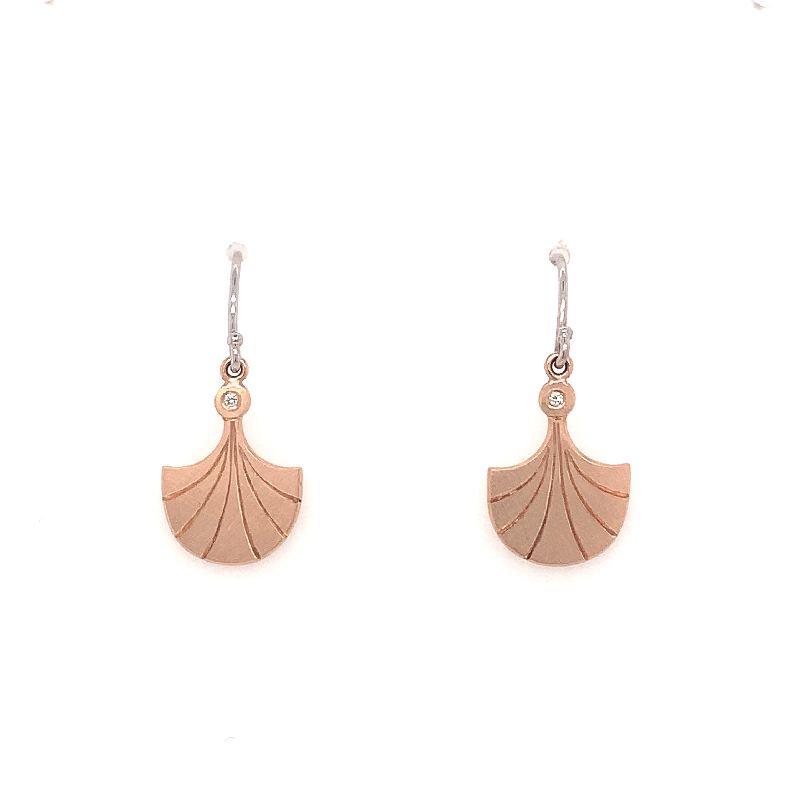 14k rose gold GORD fan earrings