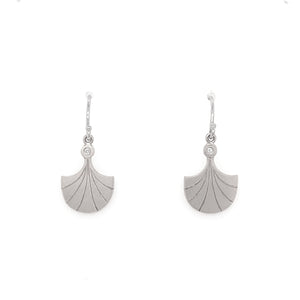 14k white gold GORD fan earrings