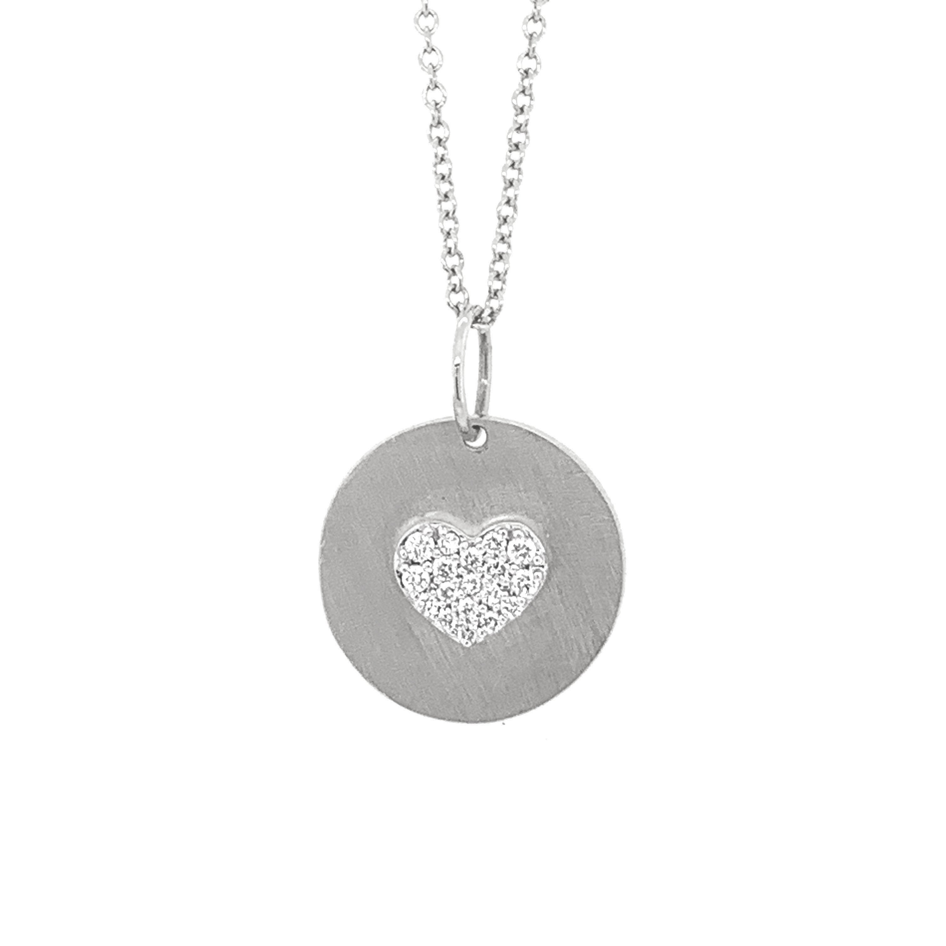 14k white gold GOZA diamond heart charm
