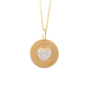 14k yellow gold GOZA diamond heart charm