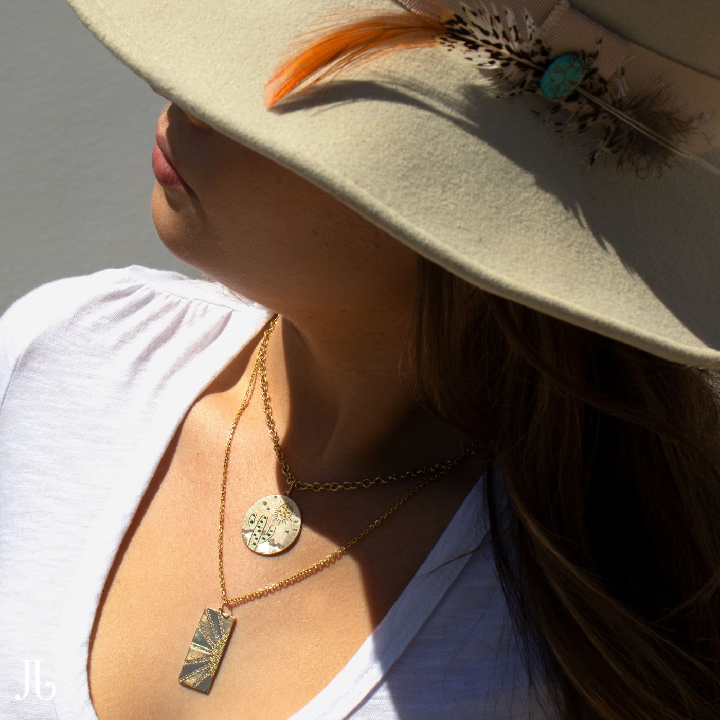 JADE 14k Gold Desert Pendant