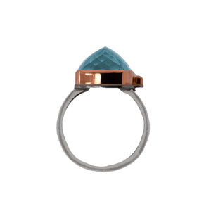 Jamie Joseph Faceted Sugarloaf Aquamarine & Diamond Ring