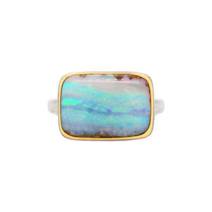 Jamie Joseph Rectangular Boulder Opal Ring