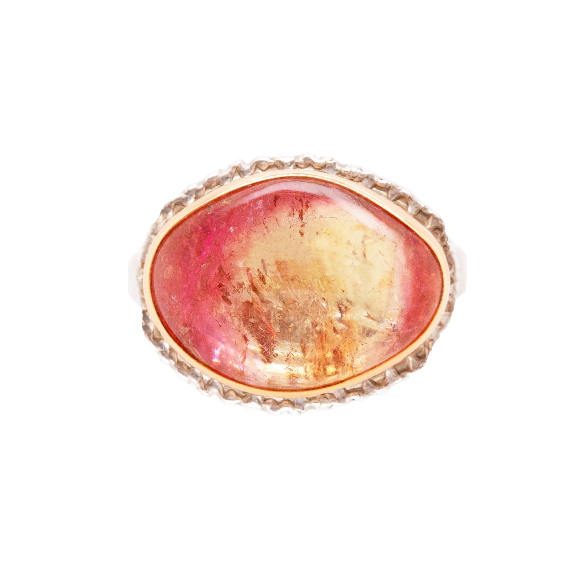 Jamie Joseph Oval Pink & Yellow Tourmaline Ring
