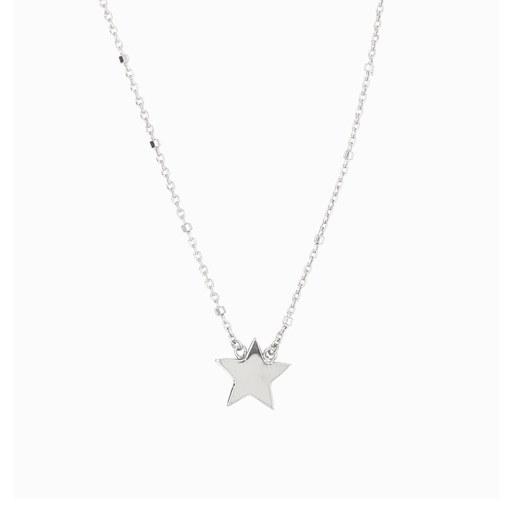 14k white gold LAHA star necklace