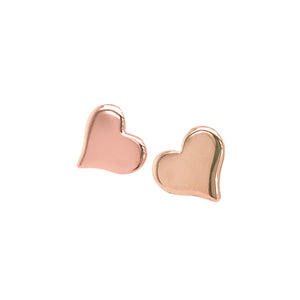 14k rose gold LAMO heart post earrings 