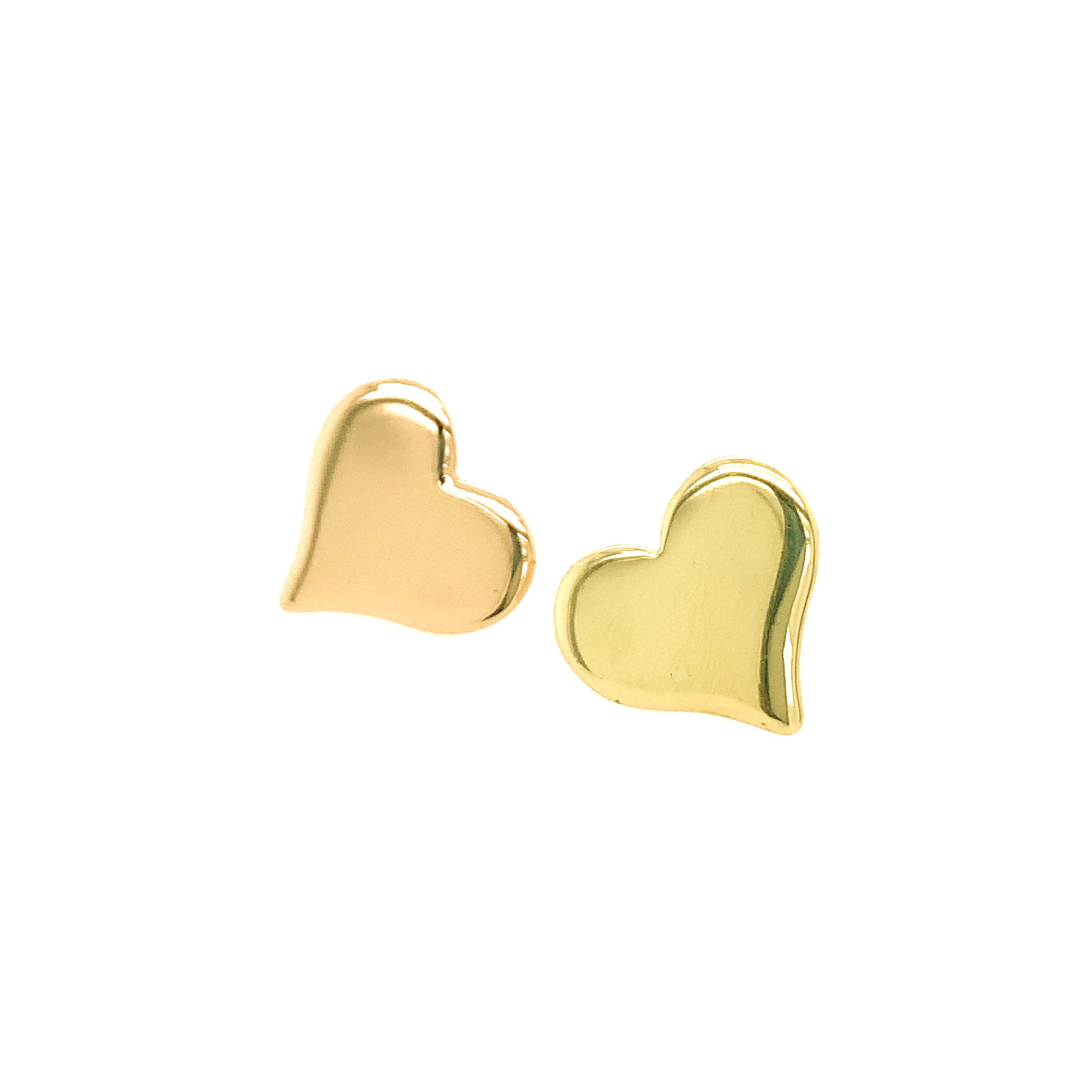14k yellow gold LAMO heart post earrings 