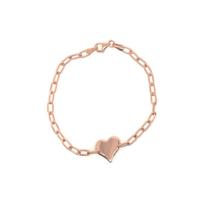 14k rose gold LARK heart link bracelet