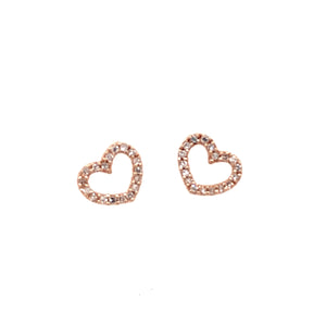 14k rose gold floating diamond heart charms for ORMS hoop earrings