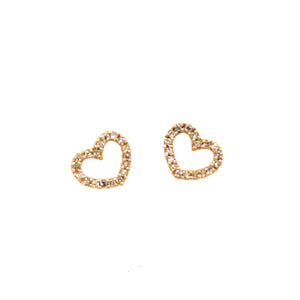 14k yellow gold floating diamond heart charms for ORMS hoop earrings