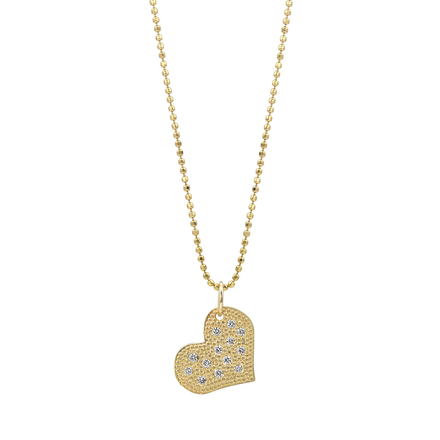 14k yellow gold LAVA baby heart with scattered diamonds