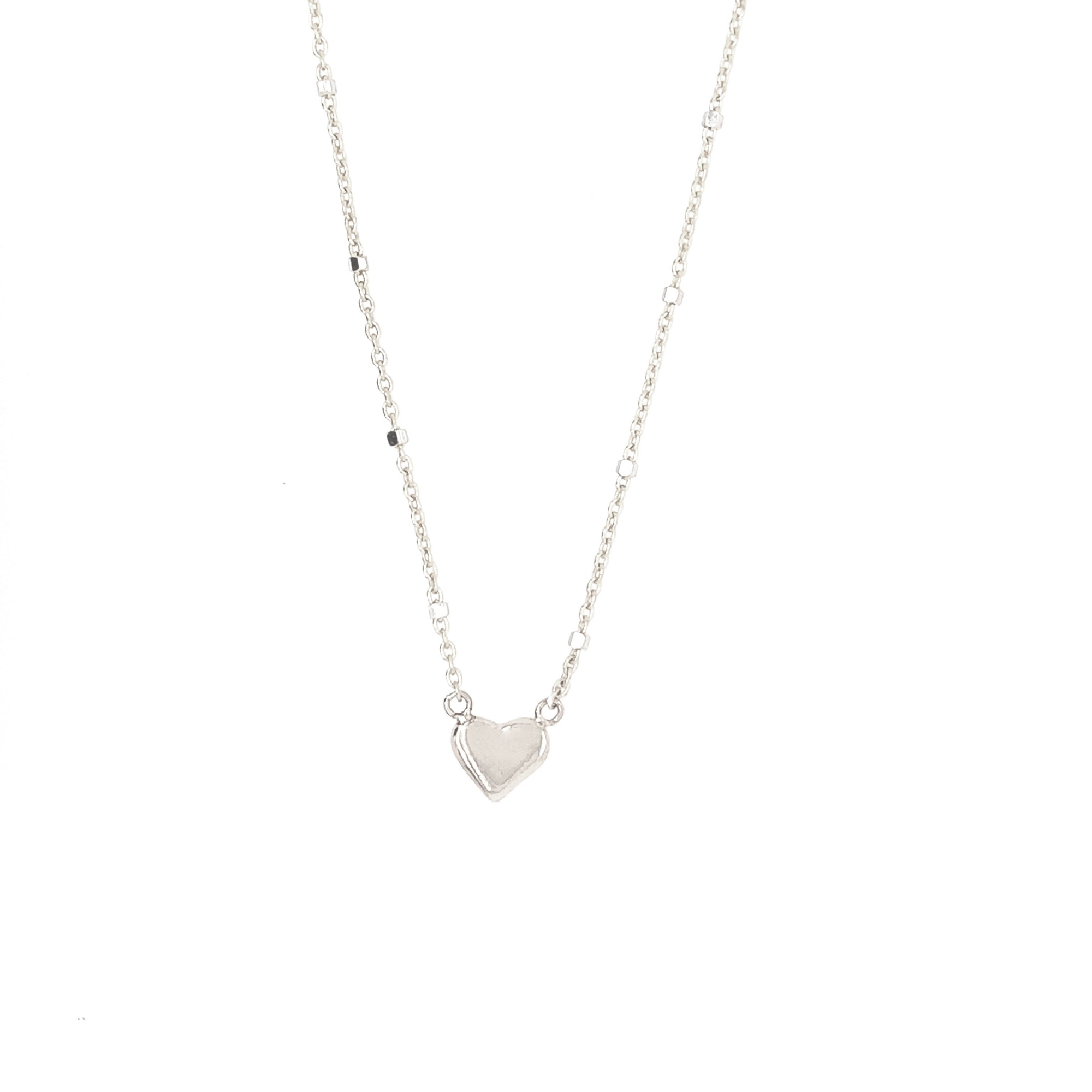14k white gold LAXA heart necklace
