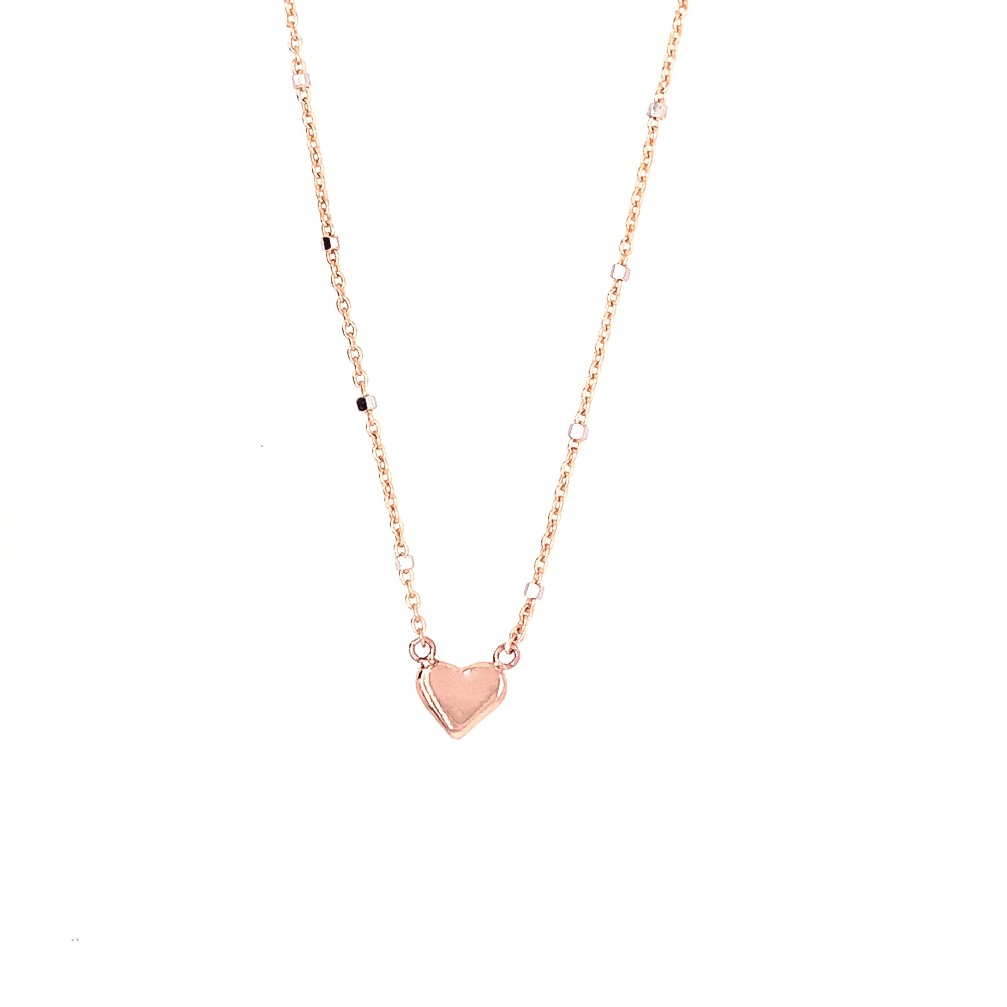14k rose gold LAXA heart necklace