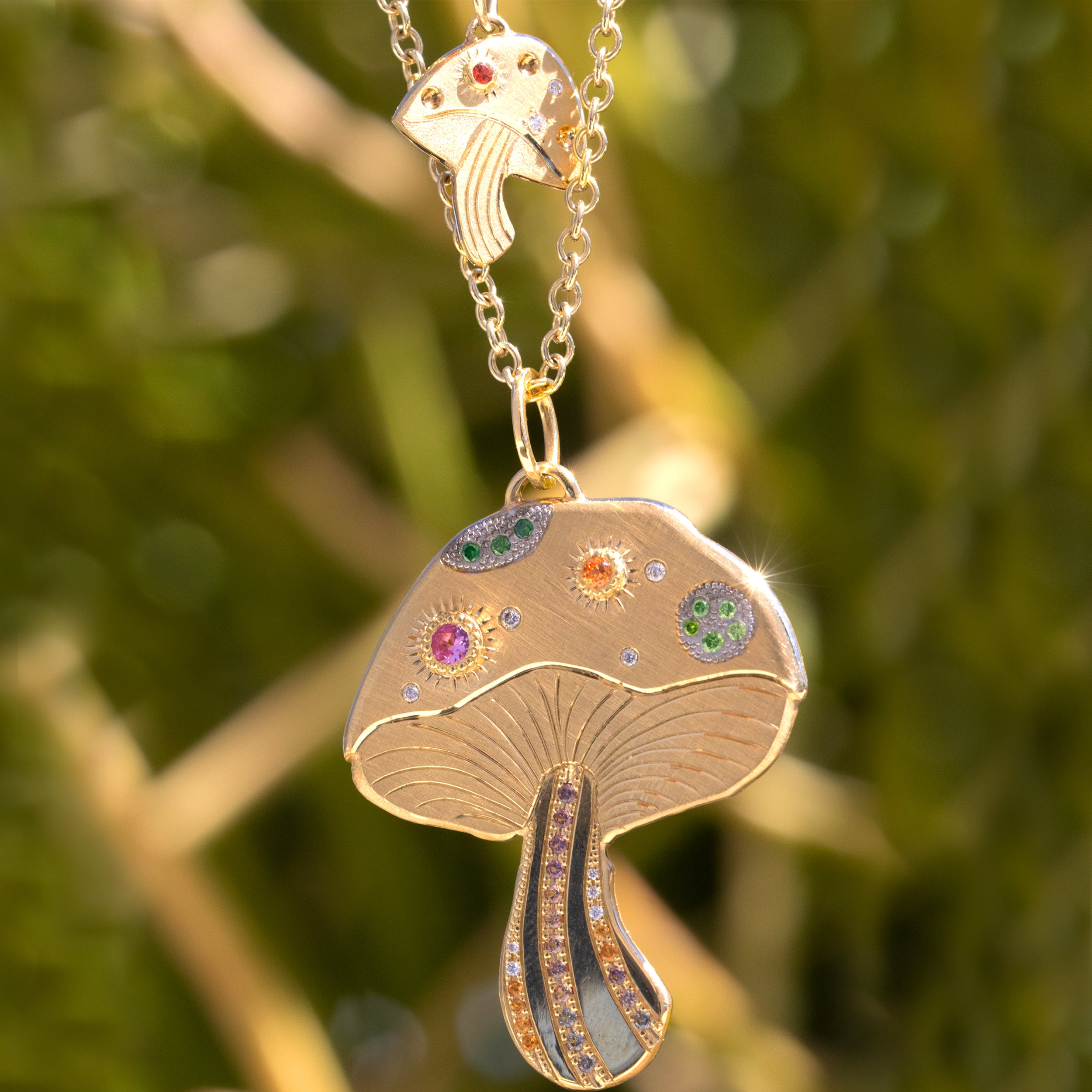 LUMA 14k Gold Mushroom Pendant