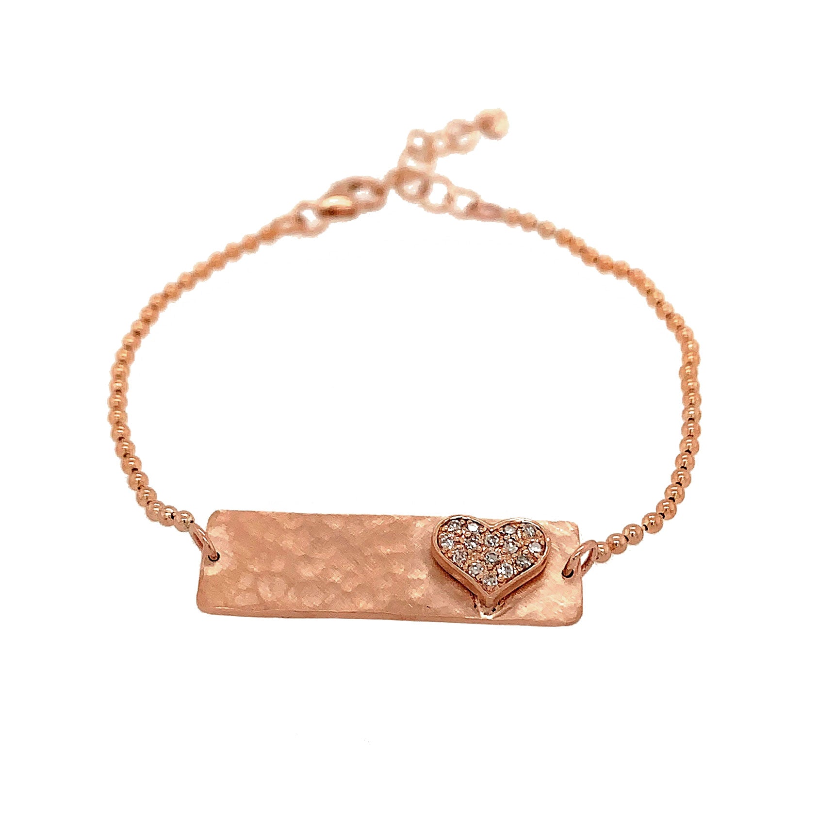 14k rose gold LIZZ bracelet with diamond heart