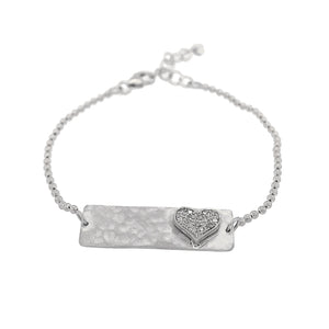 14k white gold LIZZ bracelet with diamond heart