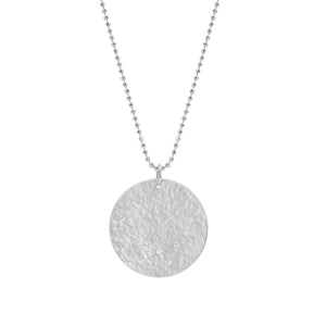 14k white gold x-large MINY medallion with diamond and etching