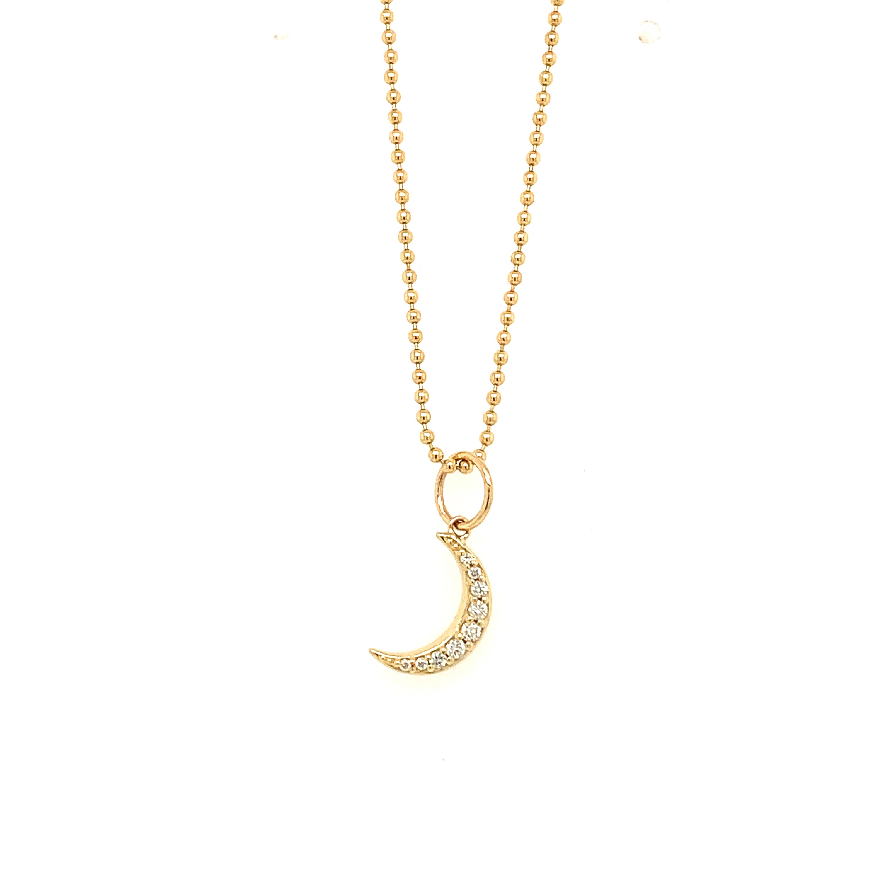 MOON 14k Gold Diamond Charm