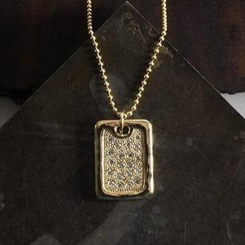 DEFT 14k Gold Large Dog Tag