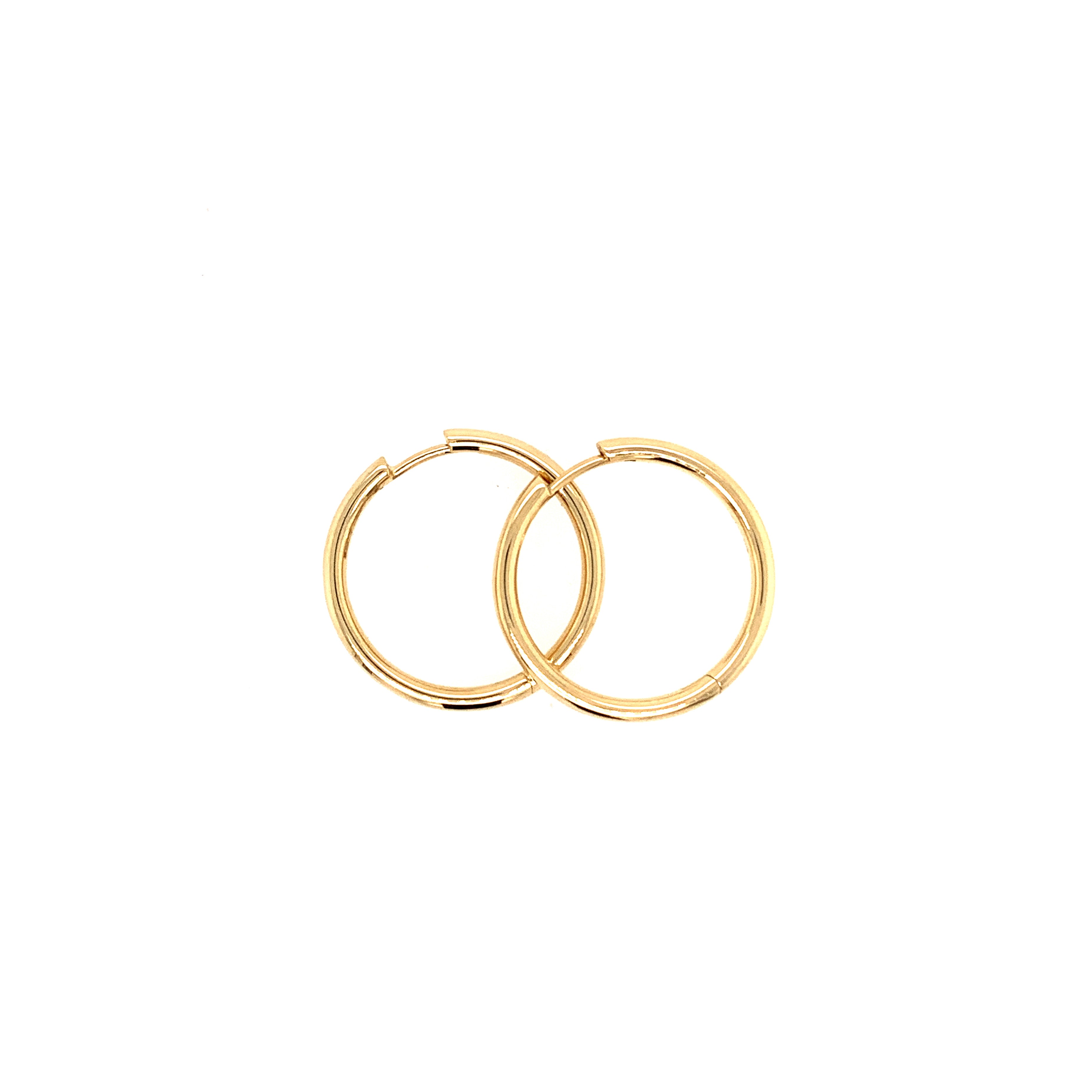 14k yellow gold OLAS hinged hoop earrings