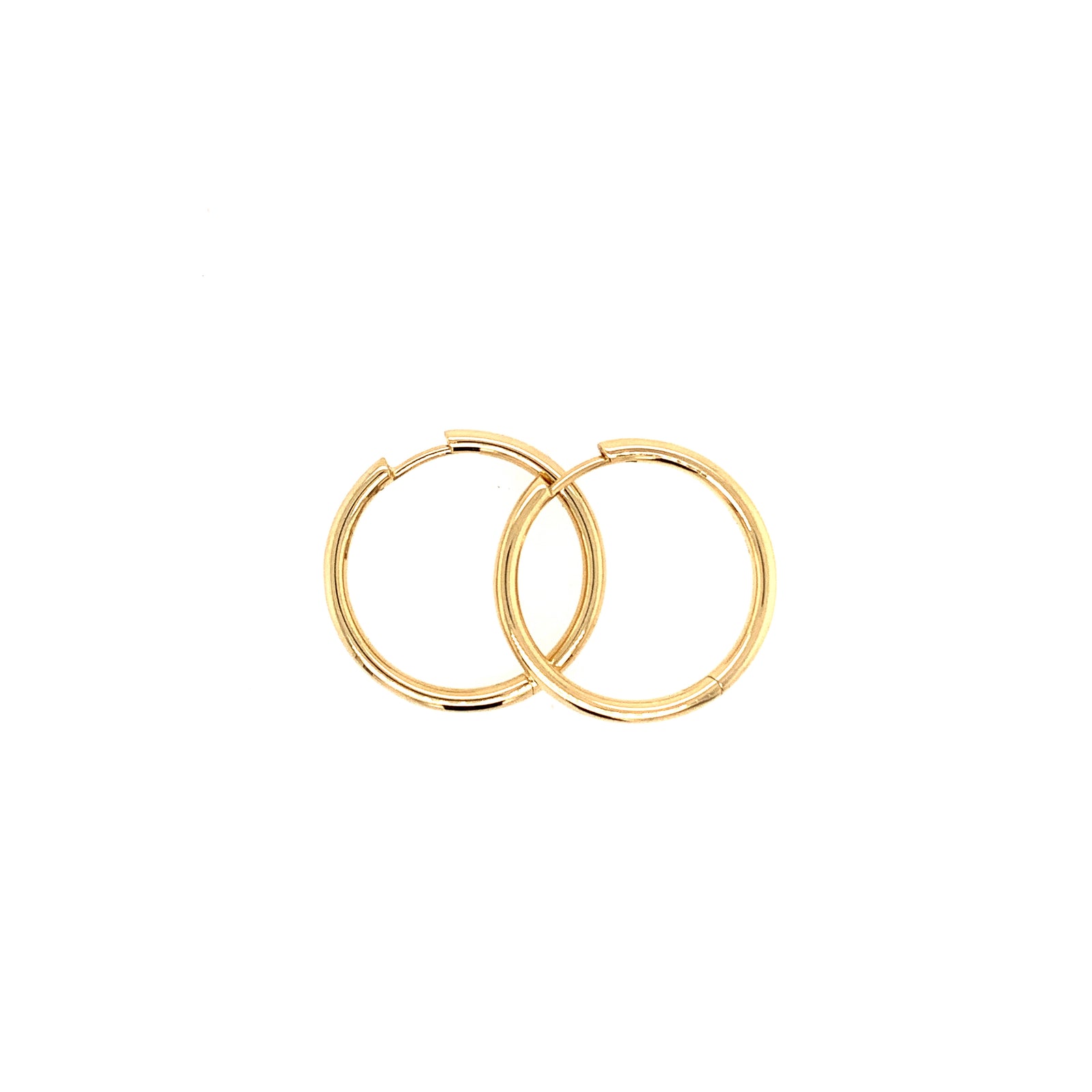 14k yellow gold OLAS hinged hoop earrings