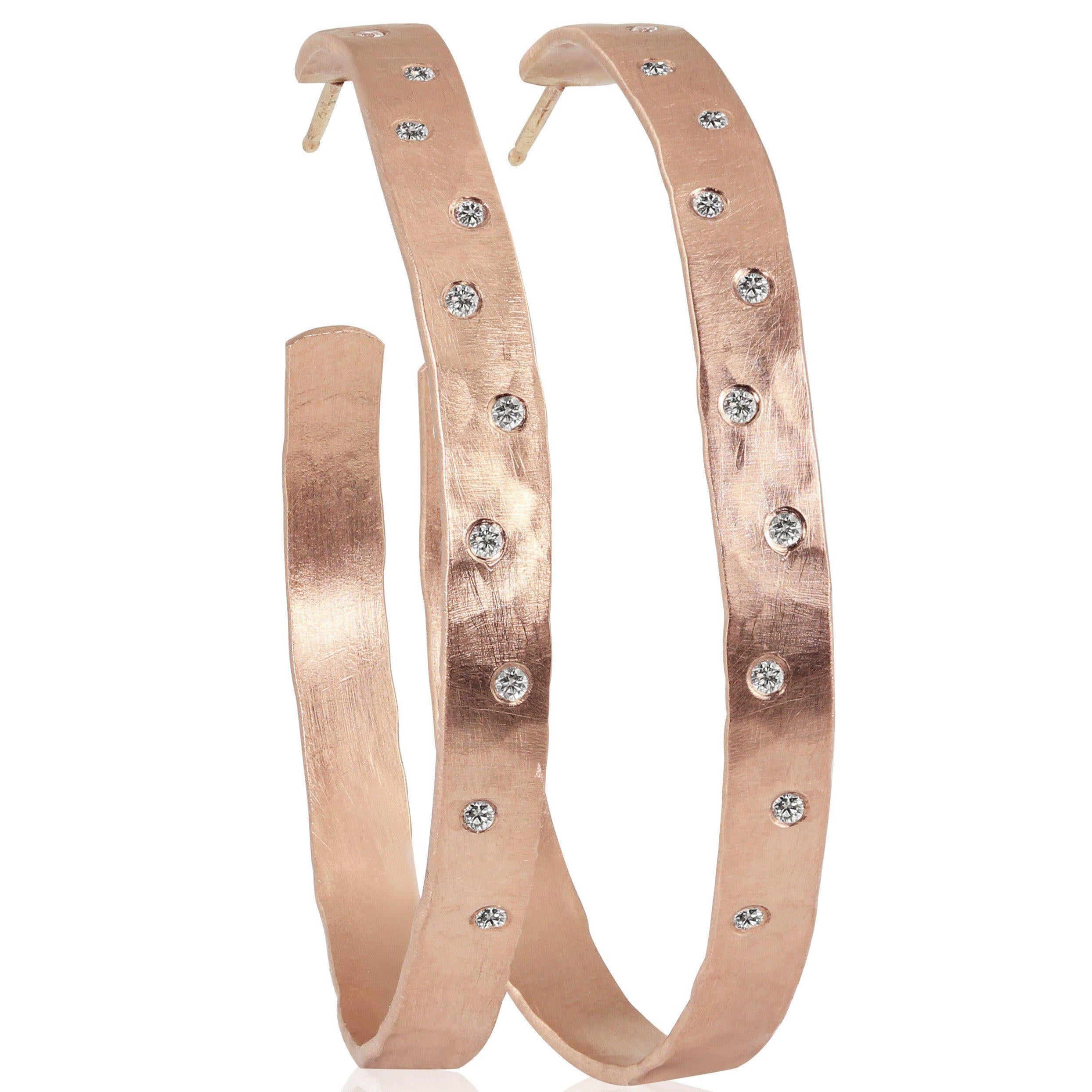 14k rose gold large OPAR wide hoop earrings