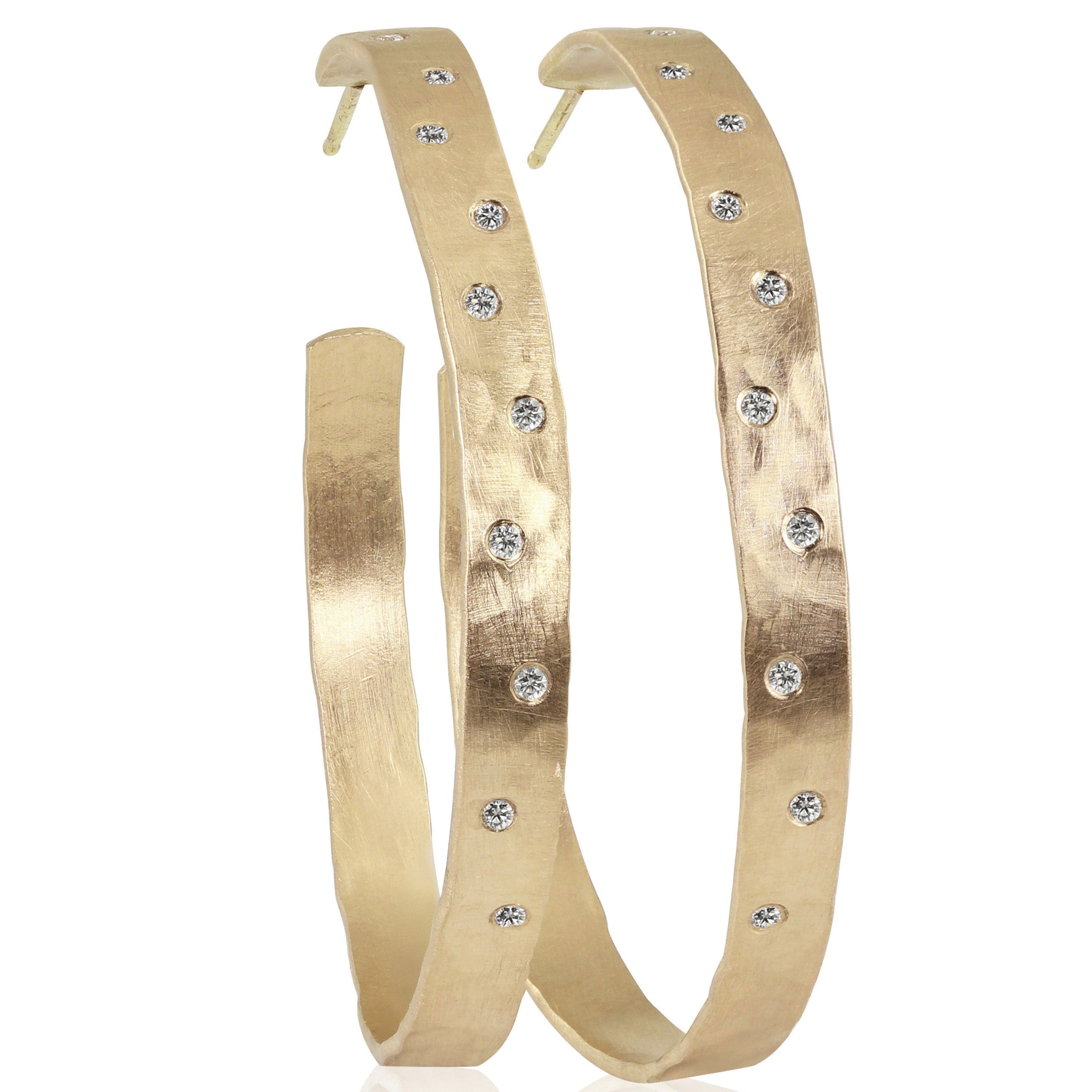 14k yellow gold large OPAR wide hoop earrings