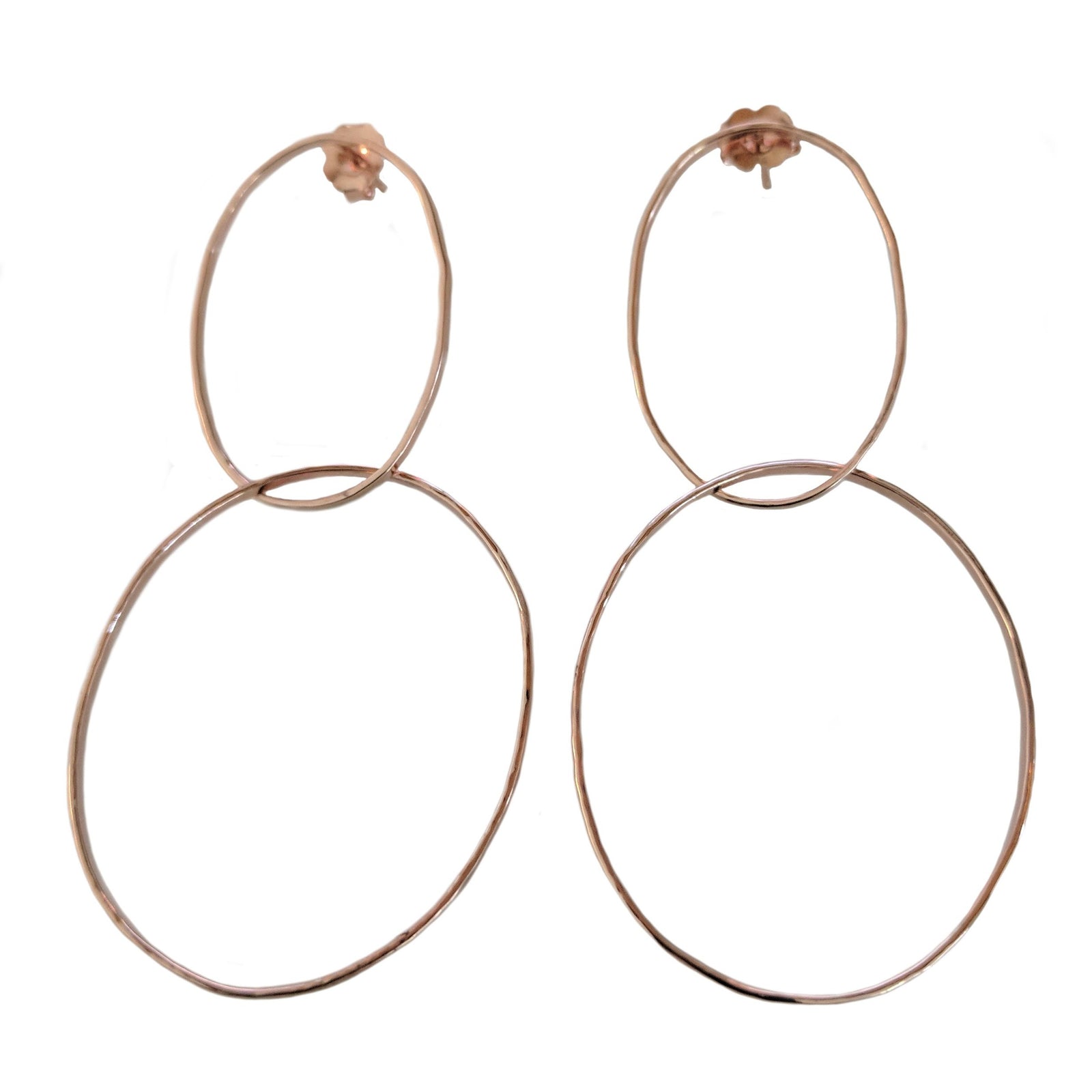 14k yellow gold OREO double hoop earrings